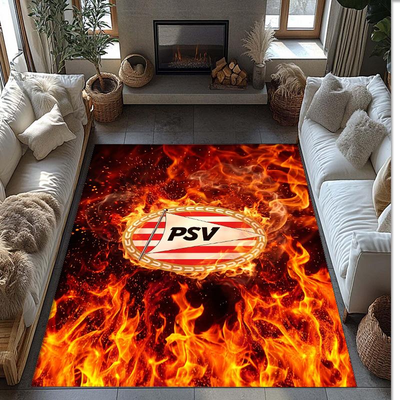 PSV Eindhoven FC Soccer Football Pattern Soft Area Rug Non Slip Indoor Floor Carpet Sports Decor Mat for Bedroom