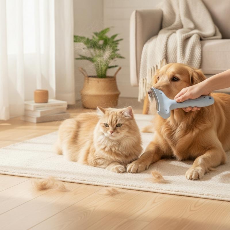 Undercoat Rake Easy Grip Dog Grooming Rake Comb with Hair Release Dematting Cat Grooming Comb Thick Coat for Dogs