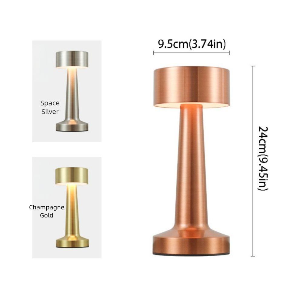 3 Color Changing LED Table Lamp USB Charging Metal Construction Retro Bar Lamp Modern Minimalist Bronze Colored