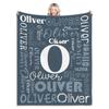 Personalized Name Flannel Blanket 2024 New Customized Blanket Soft for Kids and Adults Letter Monochrome Fleece Birthday Gift