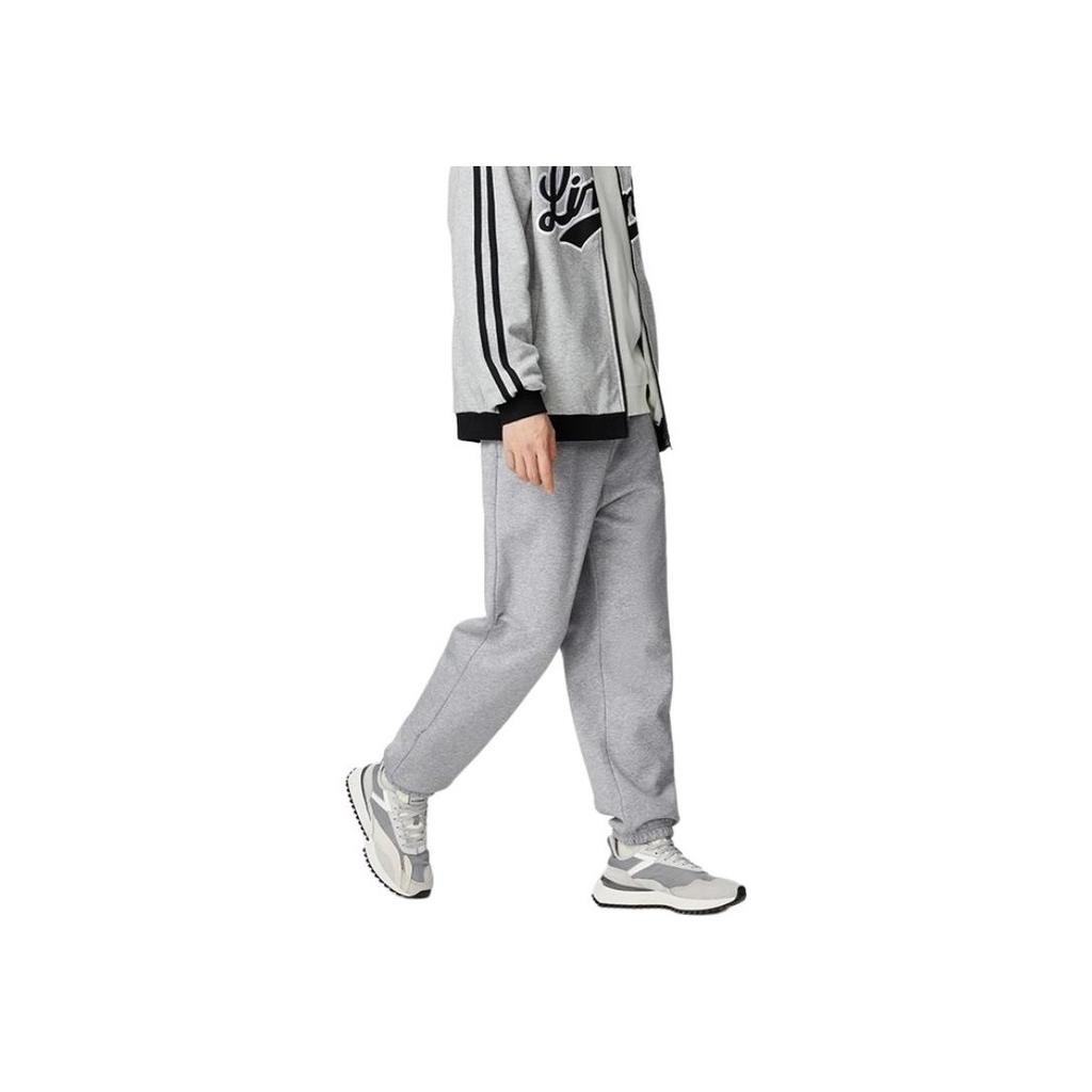 Lining Letter Print Fleece-Lined Warm Sweatpants Men Bottoms Floral-Gray AKLSG67-1