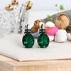 Gorgeous clasp earrings Created oval 10*12mm emerald nano 925 sterling silver fine jewelry for women's party daily wear