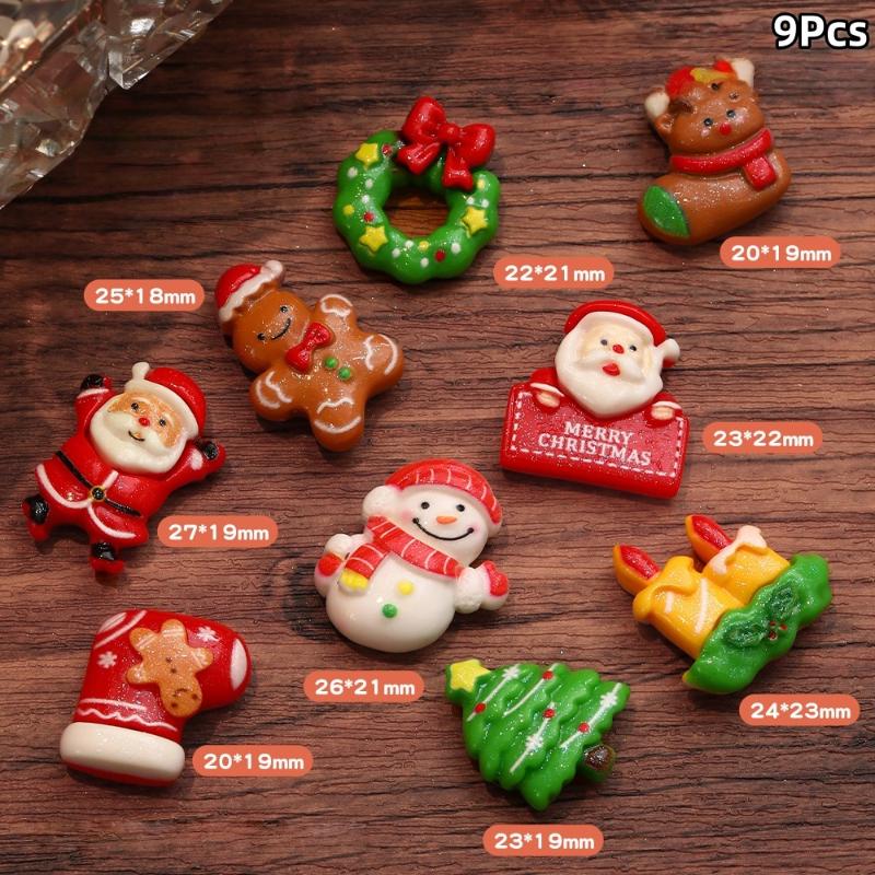 

8/9 шт. Полимерные рождественские магниты на холодильник Мультяшный Санта-Клаус Снеговик Рождественская елка Магнит на холодильник Украшения Годовой подарок