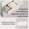 Cómoda de Dormitorio con Cajones, Mueble de Almacenamiento Moderno, Cómoda para Dormitorio o Sala de Estar, 9 Cajones, 40 x 160,2 x 78 cm, Blanco