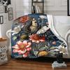 1pc Butterfly Flowers Lightweight Flannel Blanket, Comfortable and Warm Blanket, for Office and Camping Sofa Bed, Livingroom118