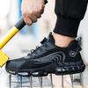 Rotating button Work Sneakers Safety Shoes Men Breathable Steel toe shoes Air cushion Indestructible shoes Puncture-Proof Boots