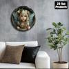 Vintage Butterfly Fairy Themed Round Aluminum Wall Art with Floral Decor