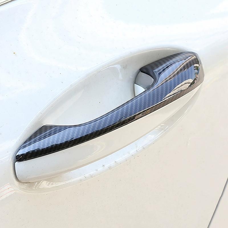 Car Door Handle Bowl Cover Trim Carbon Fiber Pattern For Mercedes Benz A B C GLC Class W177 W247 W205 X253 Exterior Accessories