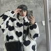 Unisex Love Lamb Plush Jacket: European & American High Street Style, Autumn/Winter Two-Sided Stand Collar Coat