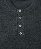 ANALOG MOOD Velour Refined Henley Neck Round Knit (Charcoal)