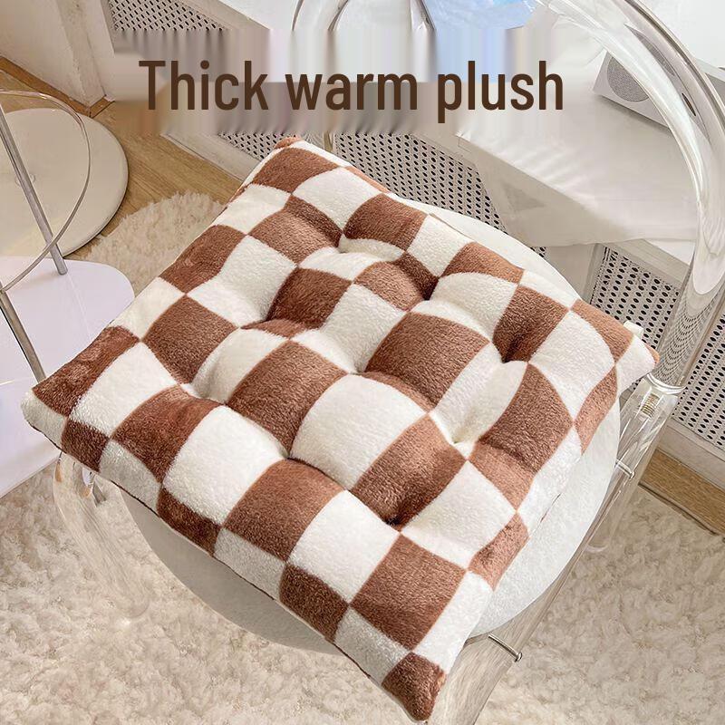 JINGRUIXIANG Winter Plush Office Seat Cushion