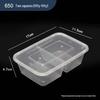 Disposable Plastic 650ml Double-Compartment Meal Box
