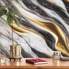 Shein Black & Gold Marble Self-Adhesive Wallpaper, Oil-Proof Home Decor PVC Sticker, Influencer Background Wall.