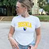 BosniaTee Koszulka z Flagą Bośni 2026 Lato Nowa Męska Damska Moda Casual Bawełniana Oversize Y2K Oddychająca Koszulka