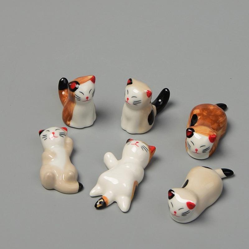 1Pc Chopstick Rest Home Decoration Chopsticks Pillow Hotel Spoon Creative Ceramic Forks Holder Cat Shape