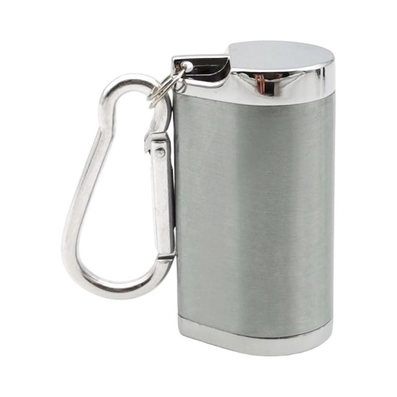 Mini Ashtray Sealed Dustproof Pocket Size Holder for Outdoor Travel Car Use Aluminum Alloy Container for Camping