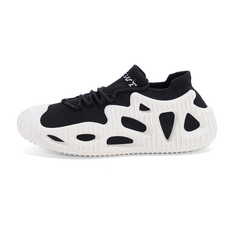 

2024 spring and autumn Korean version of ebay socks and shoes men s low-top fly-woven couple sports shoes women s shoes 2025 single shoes 46
