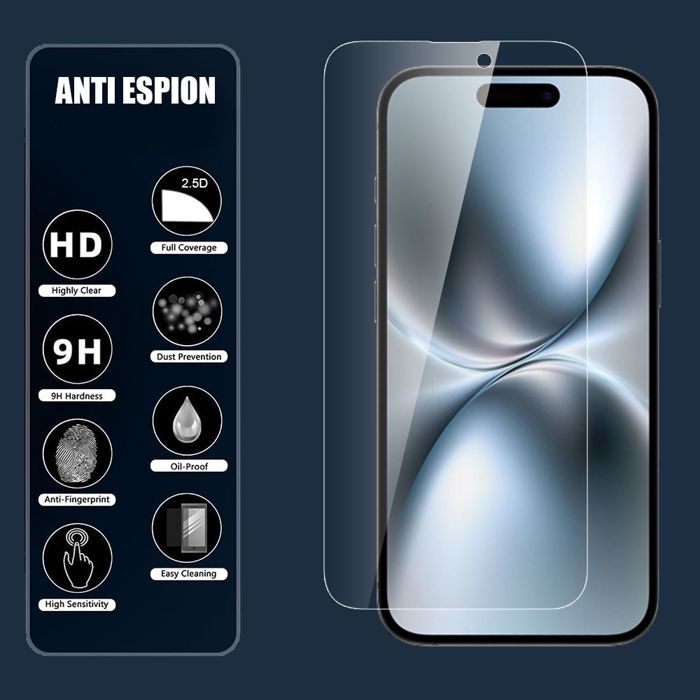 4 Pièces Verre Trempé Anti Espion pour iPhone 17e - Installation Facile Anti-Rayures 9H