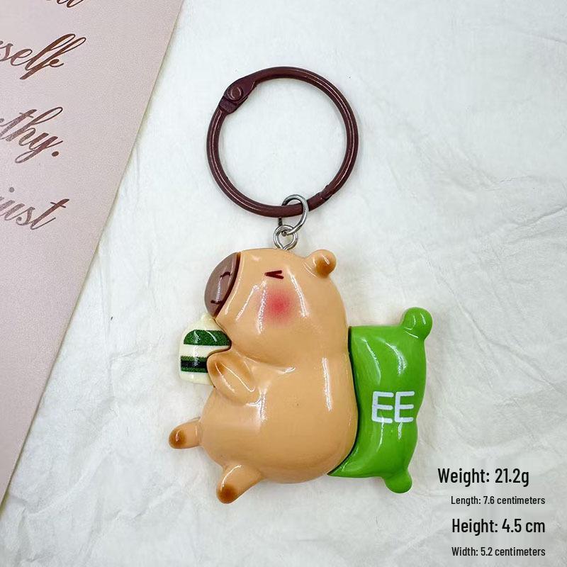 Kreskówkowy kapibara żywica DIY brelok zawieszka