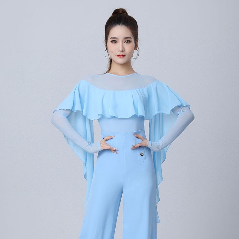 Ele Classical Dance Suit Women's Waltz One-Piece  Crystal Me Splice Faion Modern Dance Top Polyester Fiber