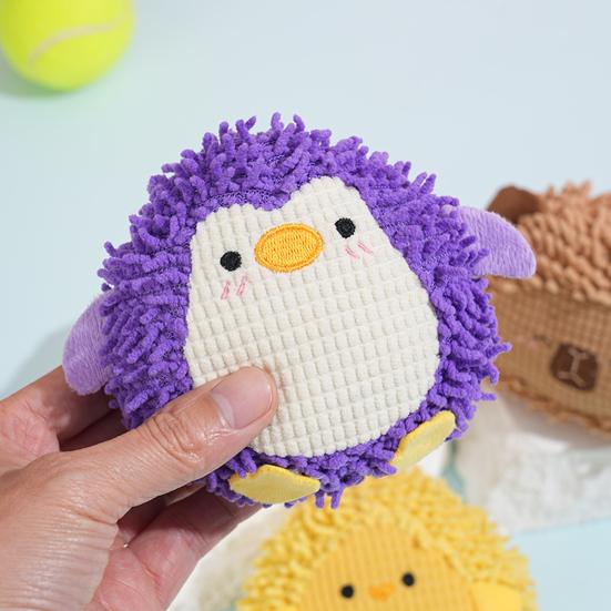 Plush Squeaky Dog Toy with Short Mop Velvet Interactive Stuffed Toy for Small Medium Large Breeds Cute Animal Soft Dog