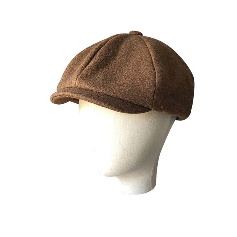 

Black Brown Camel Wool Hat Man Newsboy Caps Solid Color Tweed Autumn Octagonal Hat Male Female Gatsby Retro Flat Caps BLM65 S 54-56CM