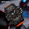 SANDA Outdoor Sports Military Men's Watch, LED Digital & Quartz Dual Display, Male Wristwatch, Relogio Masculino 6126