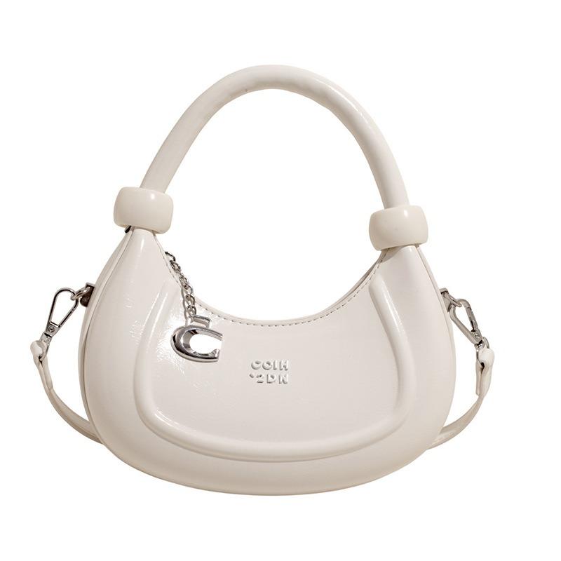 

Fashion niche design crescent bag new trend versatile shoulder messenger bag hand bag білий