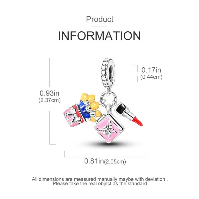 Original Charms Copper Creative Cosmetic Lipstick Pendants Fit Charms Plata Bracelets For Women Women Jewelry Making Diy