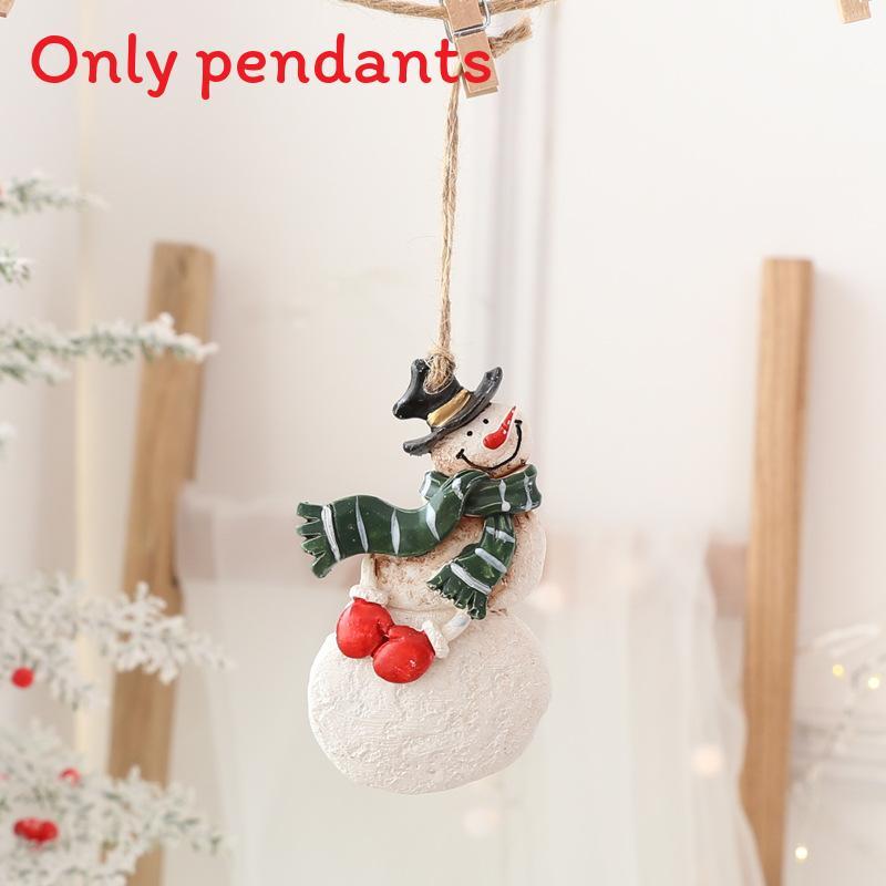 Christmas Holiday Tree Ornaments With Resin Santas Snowmen And Classic Festive Figures