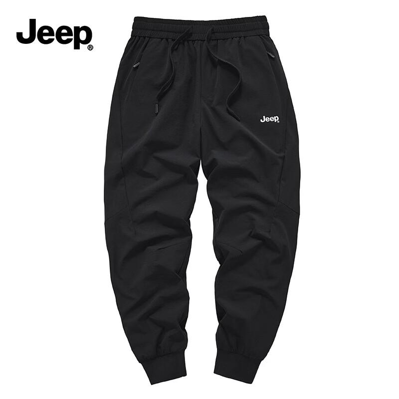 JEEP Men s Lightweight Drawstring Cargo Joggers 3XL чёрный