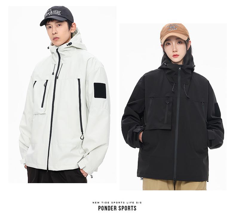 2024 Korean Style Windbreaker Jacket for Men & Women - Casual Outdoor Spring/Autumn Sportswear