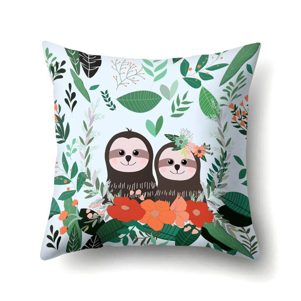 Tier Geometrische Figur Einseitiger Kissenbezug Büro Umarmungskissenbezug Taillenkissenbezug Polyester Einfacher Sofakissenbezug