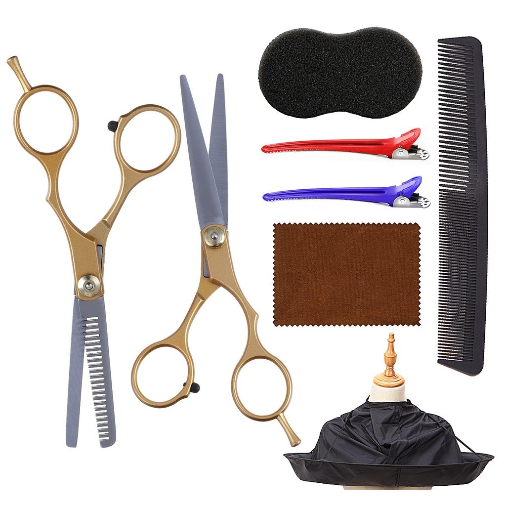 

Monja 8 шт. ножницы для волос Парикмахерские инструменты для укладки набор 6,0 дюймов режущие филировочные ножницы из нержавеющей стали плащ стрижка расческа зажимы салон DIY аксессуары