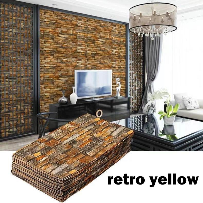 70cm Brick Pattern Self-Adhesive Wallpaper Waterproof 3D Wall Sticker Modern TV Background Home Decorative Wallpaper