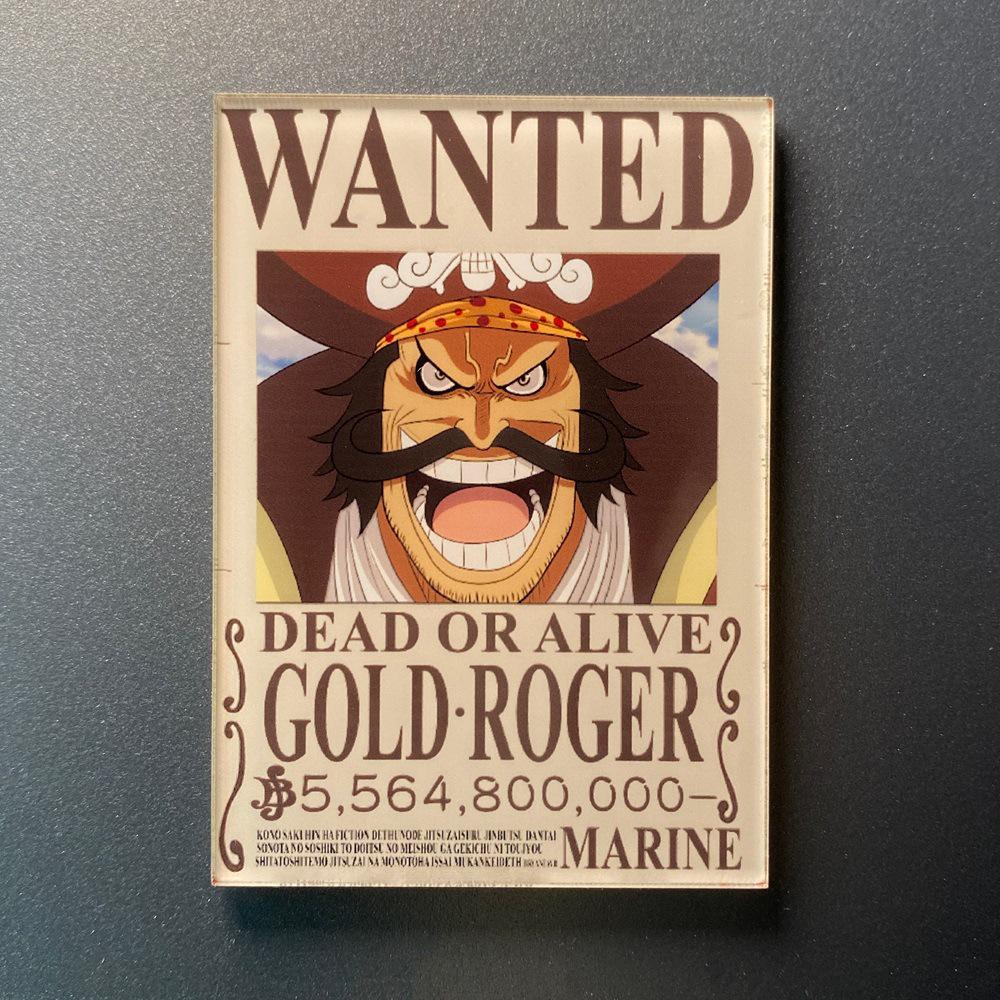 Kreativní magnet s plakátem Wanted z One Piece - Anime Kreslená Dekorace na ledničku & Samolepka na vzkazy