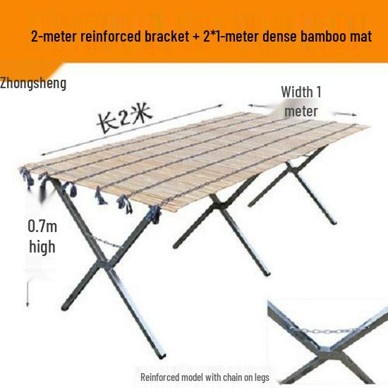Foldable Night Market Shelf with Thick Bamboo Mat