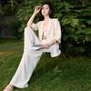 SanCai Linen Blend High-Waist Straight-Leg Pants