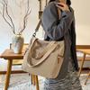 Corduroy Bag Female Niche Design Trendy Large-Capacity Tote Bag Student Class Shoulder Oblique Span Bag
