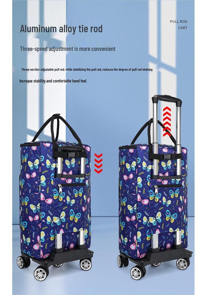 Foldable Large Capacity Portable Grocery Cart with Universal Wheels
