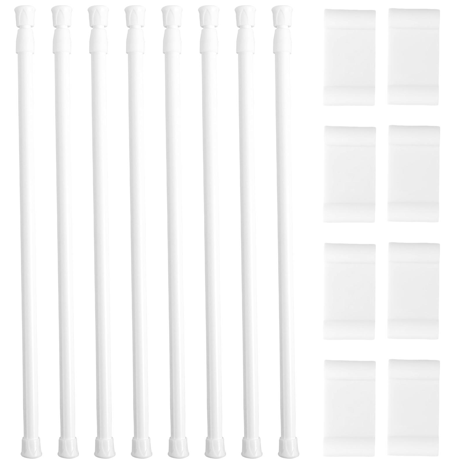 

4 шт., регулируемая штанга для холодильника для автофургона, многоцелевая штанга для холодильника для хранения напитков, еды, аксессуаров для холодильника для автофургона белый