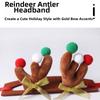 2PCS/Set Warm Christmas Pet Antler Cape Set Lightweight Dog Christmas Costume  Small Dogs Cats