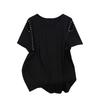 Women's Plus Size Slimming Loose Mid-Length Short-Sleeve T-Shirt (Sizes 200/300/350 Jin)