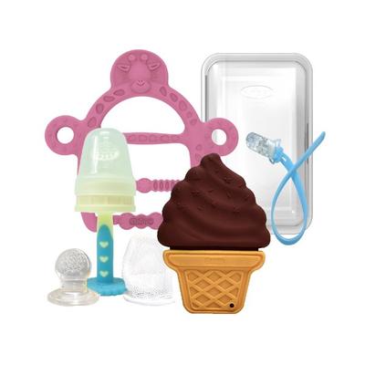 Anju Ice Cream Teether + Giraffe Bracelet Teether + Teether Type Juice Net + Case + Clip Set, Random Delivery (clip), Korean Baby Products