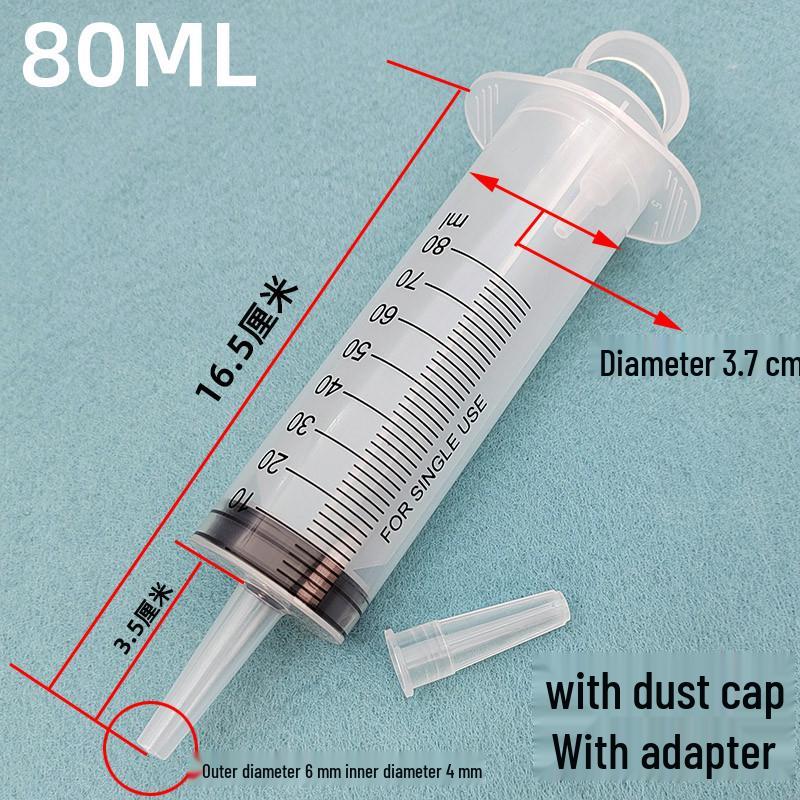 High-Capacity Flushing Syringe with Coarse Needle for Glue or Enema