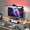 LED Full Spectrum Eye-Caring Architect Desk Lamp with Clamp Flexible Gooseneck 120cm Foldable 4-Head Stepless Dimming Lamp