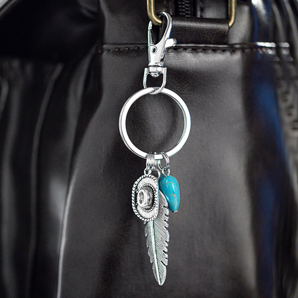 Elegant Cow Head Horseshoe Keychain Adorned With Delicate Leaves Bull Head And Stylish Fringes For Daily Use