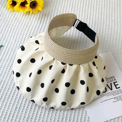 Summer Sun Hat Wave Point Sun Protection Empty Top Travel Sun Protection UV Protection Foldable Shell Sun Hat