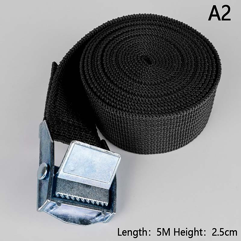

5M Cargo Straps With Buckle Tie-Down Belt For Motorcycle Car Bicycle Metal Tow Rope Strong Ratchet Fixing Belt For Luggage Bag A2