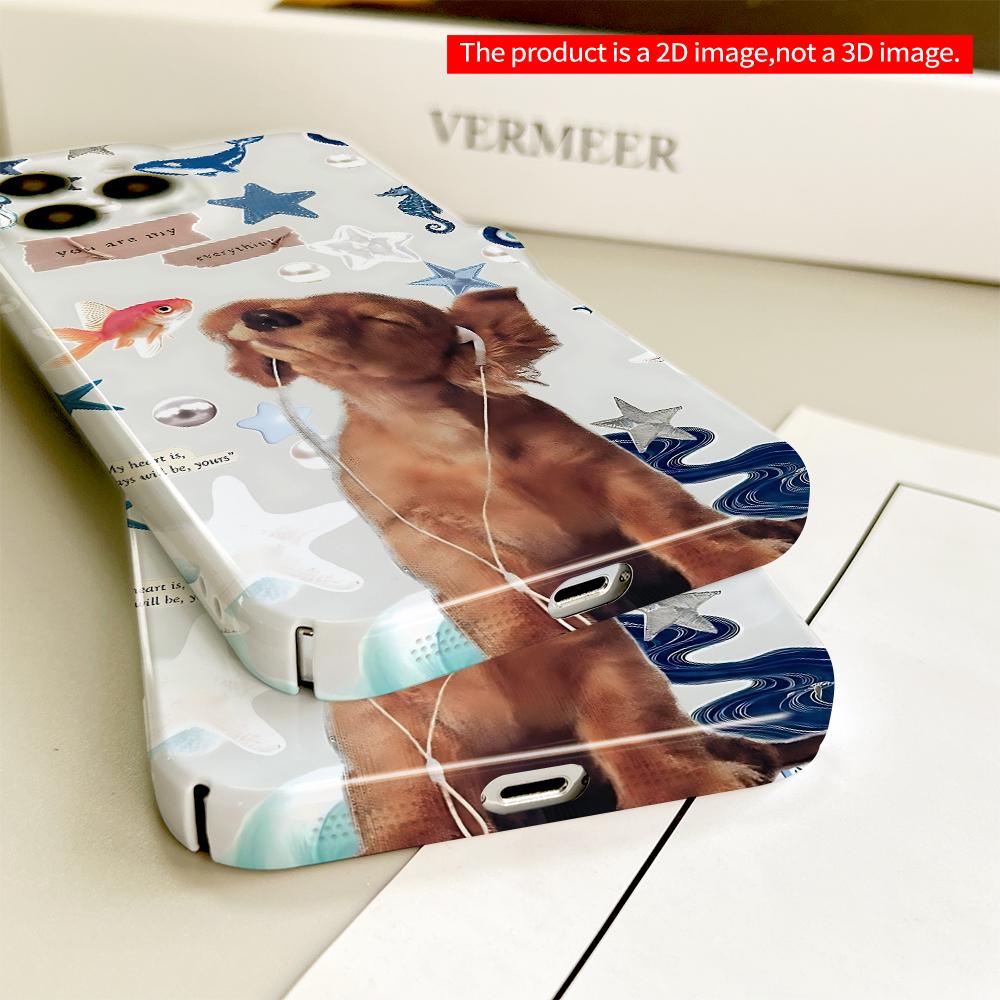 Whimsical Dog & Ocean Dreams Phone Case All inclusive film hard phone case, compatible with iPhone 18 Pro Max 17 16 15 14 13 12 11